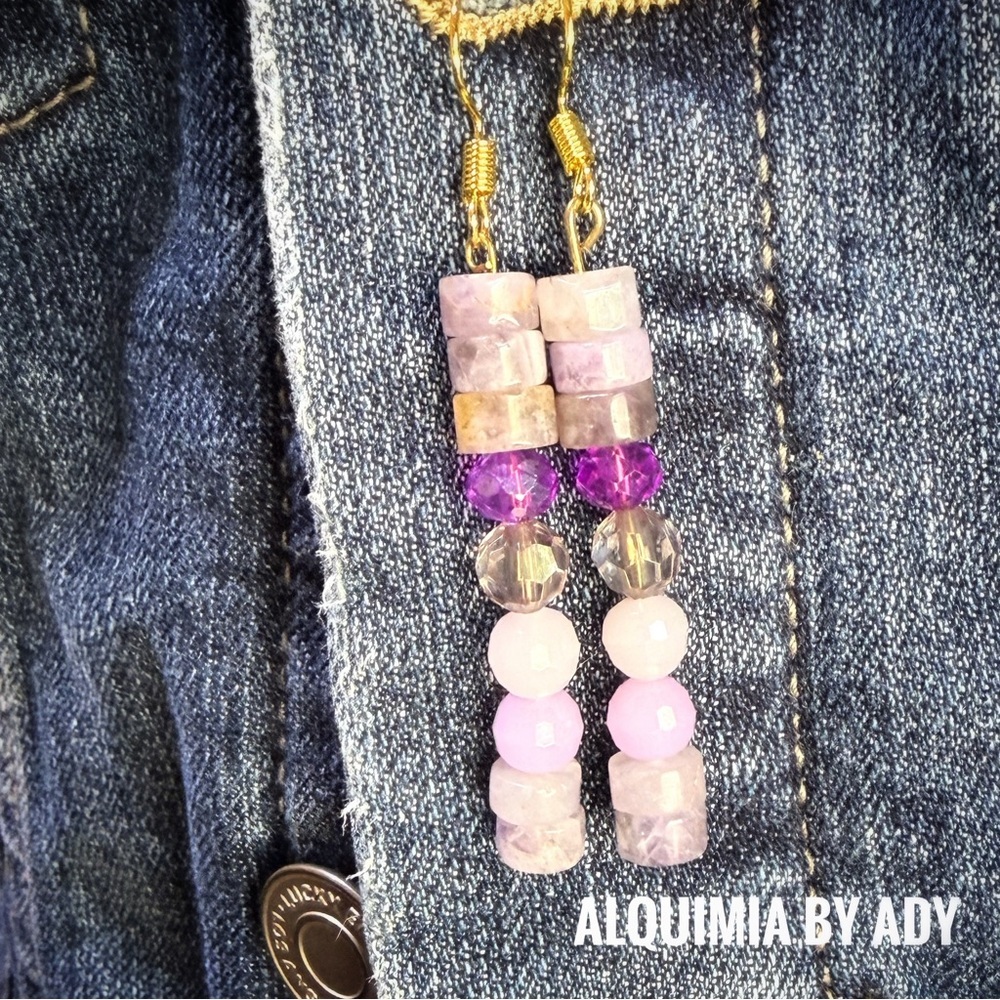 Alquimia Pastel and Violet Beaded Earrings